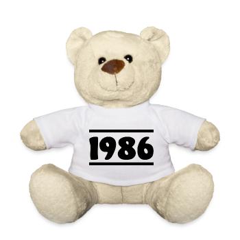 1986 Birthday 1986 - Teddy Bear - white - Front