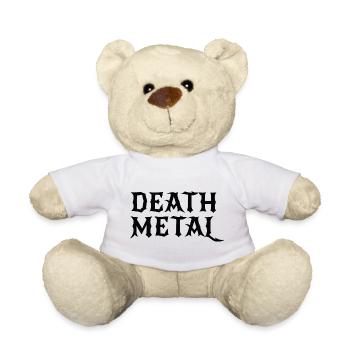 Death Metal fettes Logodesign - Teddy - Weiß - Vorne