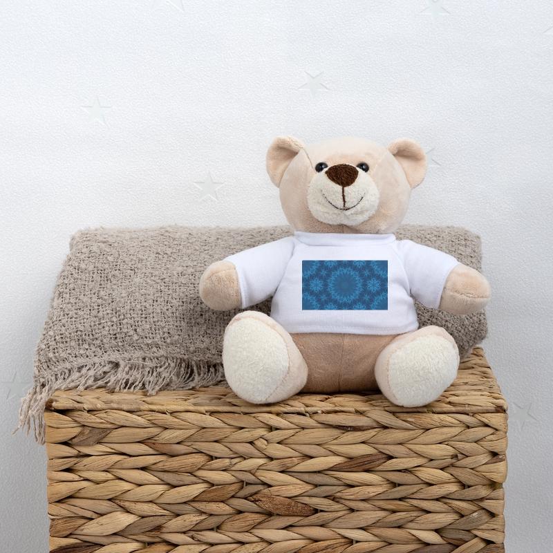 Blue Ocean Mandala Pattern – Abstract Water Kaleid Teddy Bear