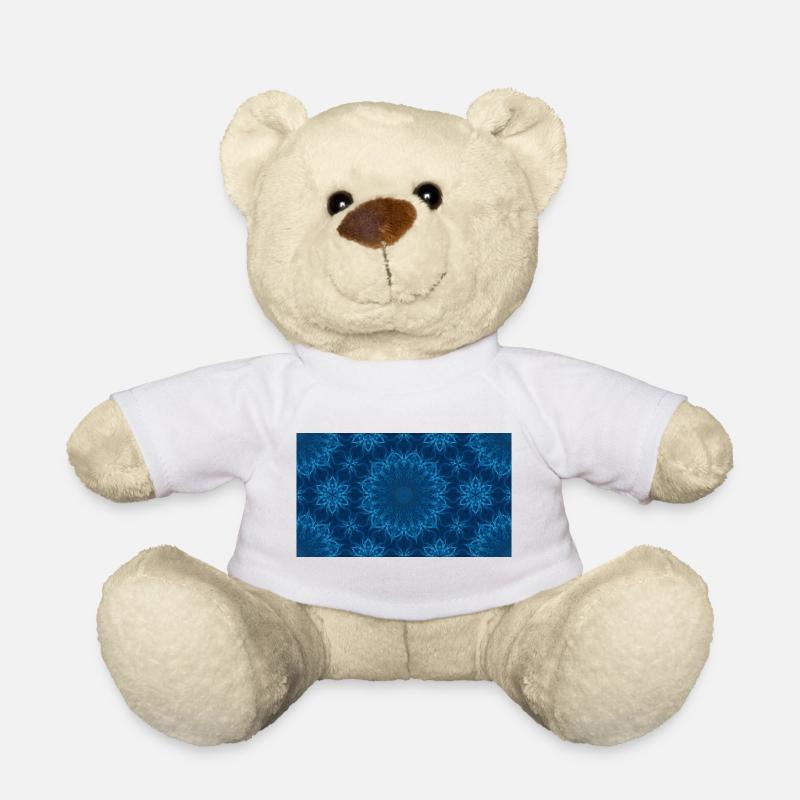 Blue Ocean Mandala Muster – Abstraktes Wasser-Kaleid - Teddy - Weiß