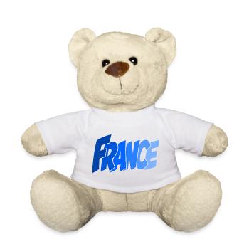 Französischer Retro-Schriftzug - Teddy - Weiß - Vorne