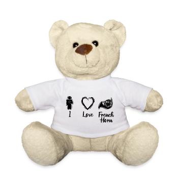 French Horn Love - Teddy Bear - white - Front