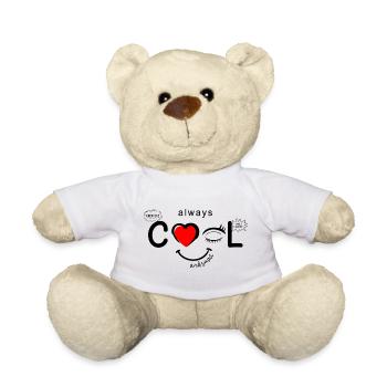 Immer cooles und kluges Herz-Zwinkern-Geschenk - Teddy - Weiß - Vorne