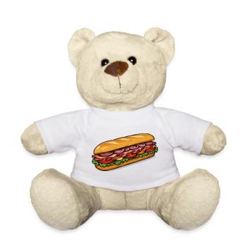 Cartoon Hotdog Motiv - Teddy - Weiß - Vorne
