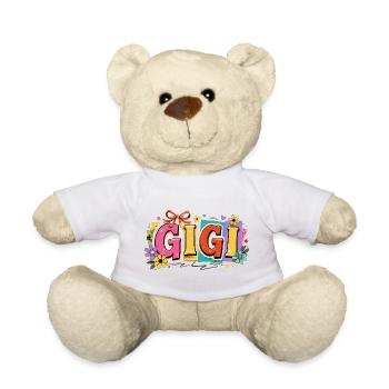 Gigi Granny Flowers Gift Retro Grandma - Teddy Bear - white - Front