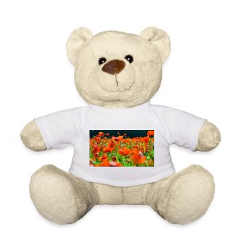 Orange Poppiesveld in Sun - Teddy - Weiß - Vorne