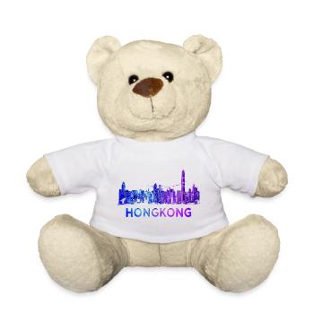 Hongkong Skyline - Teddy - Weiß - Vorne