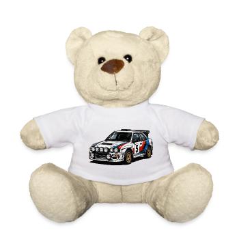 Bolide de rallye n°5 avec des rayures - Nounours - blanc - Devant