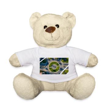 Vue aérienne Cercle rond Accents verts - Nounours - blanc - Devant
