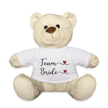 Team Bride mignonne typographie manuscrite avec un cœur - Nounours - blanc - Devant