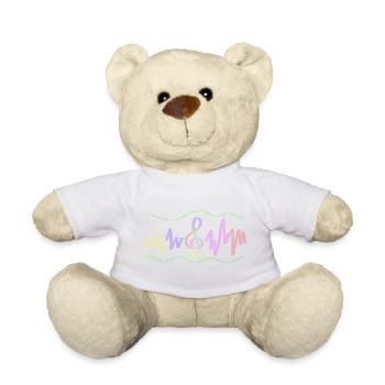 Bunte Klangwellen mit Notenschlüssel - Teddy - Weiß - Vorne