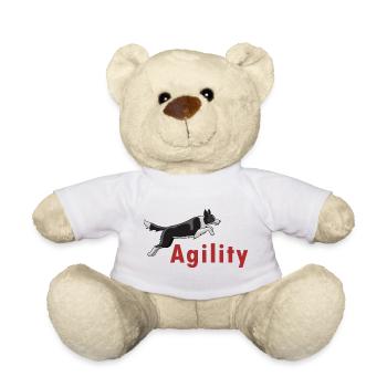 Agility logo "Jumping" - Teddy Bear - white - Front