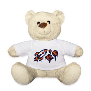 Rocket Launch Planet Graffiti - Teddy Bear - white - Front