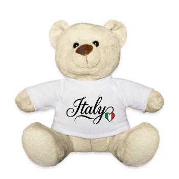 Italy Love Script Heart - Teddy Bear - white - Front