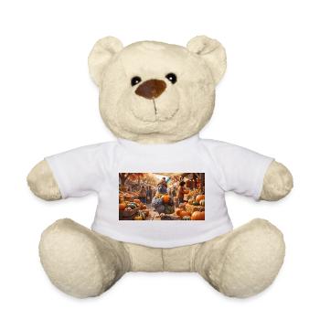 Cute Pigeon with Pumpkin at Autumn Market - Teddy - Weiß - Vorne