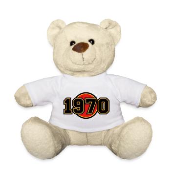 1970 Geburtsjahr Retro Logo - Teddy - Weiß - Vorne