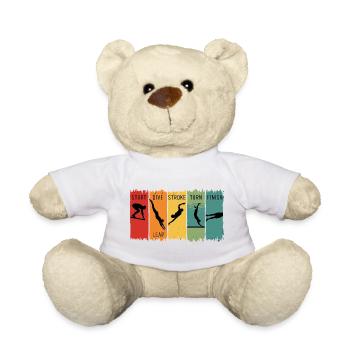Retro Swimming Steps Start Tauchschwimm-Finish - Teddy - Weiß - Vorne