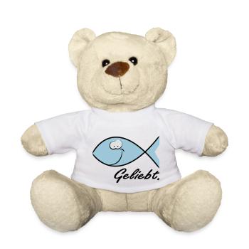Happy Ichthys - Christliches Symbol Fisch - Teddy - Weiß - Vorne