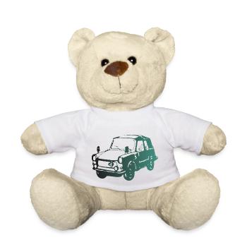  601 Kübel Stoffhund - Teddy - Weiß - Vorne
