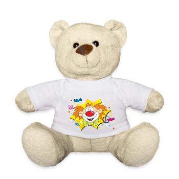 Karneval Clown Bunt RAHMENLOS Geschenk Fasching - Teddy - Weiß - Vorne