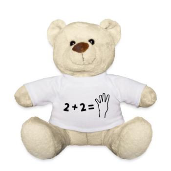 Witziges 2+2=4 Mathematik Shirt - Teddy - Weiß - Vorne