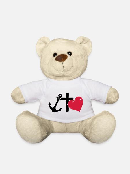 Rote Herzsilhouette glaube-liebe-Hoffnung - Teddy - Weiß