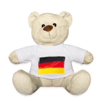 Fahne, Flagge, Deutschland Fan - Teddy - Weiß - Vorne