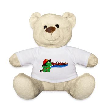 Fire Dragon Firefighter Hero Gift - Teddy Bear - white - Front
