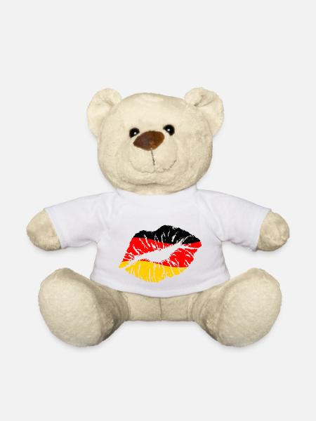 Football Germany 2020 European Champions World Cup Fan Kiss - Teddy Bear - white