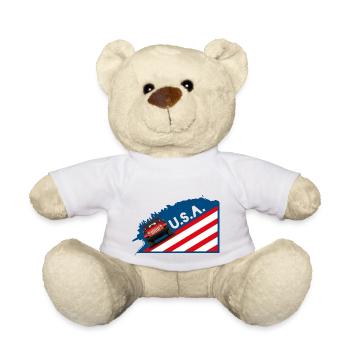 Die Retro Geländewagen Ikone als coole USA Grafik - Teddy - Weiß - Vorne