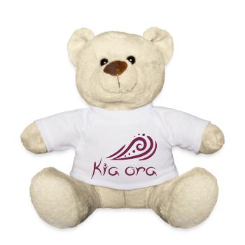 "Kia ora" waves design Maori Hello gift idea - Teddy Bear - white - Front