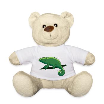 Grünes Chamäleon - Teddy - Weiß - Vorne