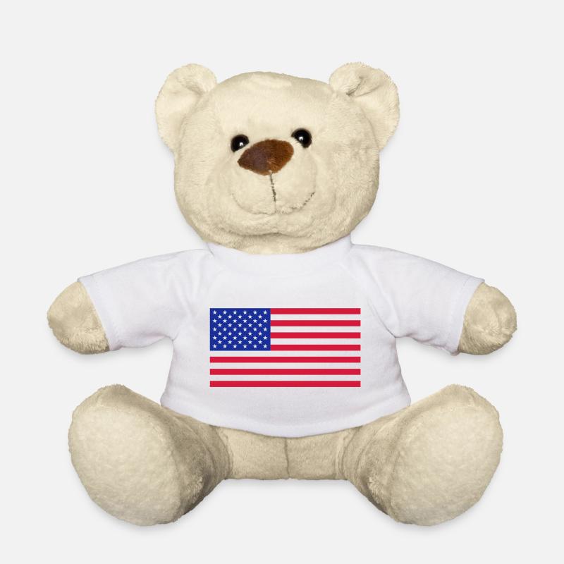 Drapeau américain - Nounours - blanc