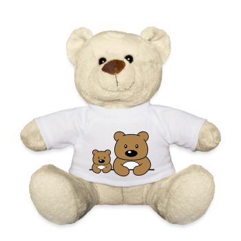 child young baby dad mom family 2 friends team - Teddy Bear - white - Front