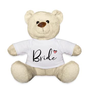 Cadeau de partie de poule coeur de mariée - Nounours - blanc - Devant
