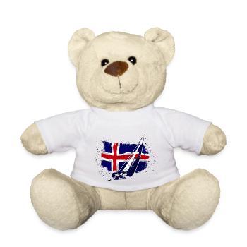 Iceland Sailing - Vintage Flag - Teddy - Weiß - Vorne