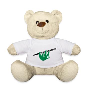 Faultier Mach ich morgen Spruch Prokrastination - Teddy - Weiß - Vorne