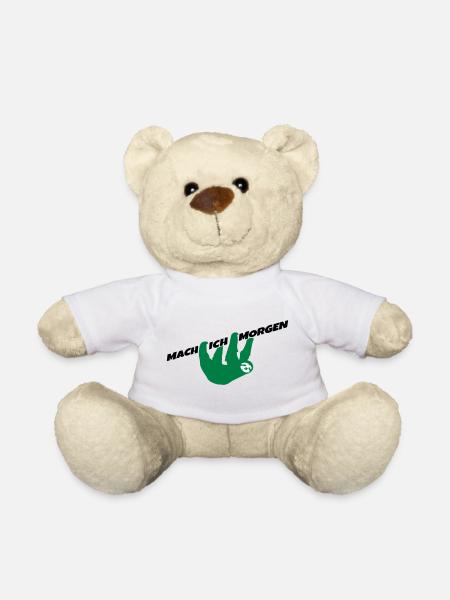 Faultier Mach ich morgen Spruch Prokrastination - Teddy - Weiß