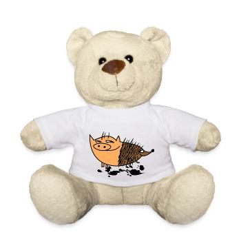 Schwein und Igel -Schweinigel (b) - Teddy - Weiß - Vorne