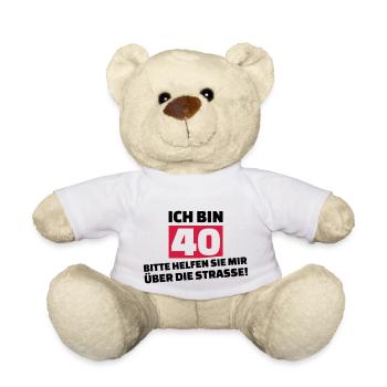 40. Geburtstag - Teddy - Weiß - Vorne