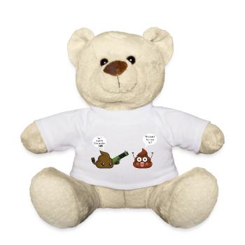 crotte dialogue humour idée cadeau citations drôle - Nounours - blanc - Devant