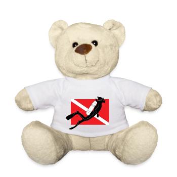 DRAPEAU DE PLONGÉE - Nounours - blanc - Devant