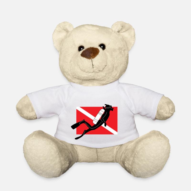 SCUBA DIVER FLAG - Teddy - Weiß