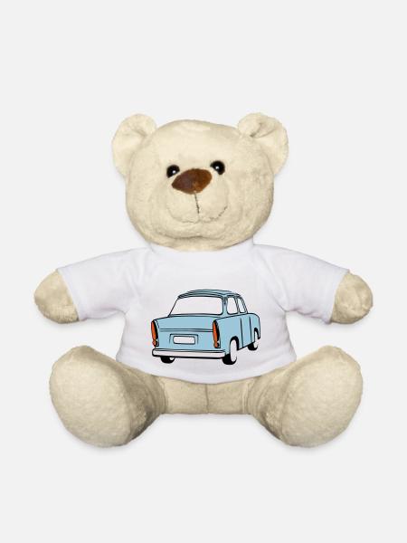 Sky blue Trabi  - Teddy Bear - white
