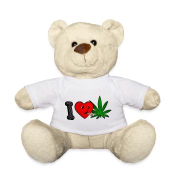Ich liebe es, Gras zu rauchen - Teddy - Weiß - Vorne
