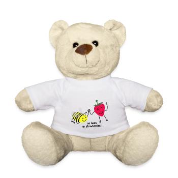 Keine Bienen, keine Erdbeeren - Teddy - Weiß - Vorne