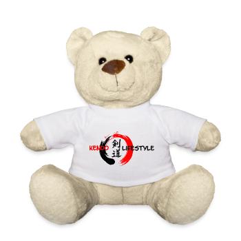Japanische Kendo-Schrift im Enso-Zen-Kreis - Teddy - Weiß - Vorne