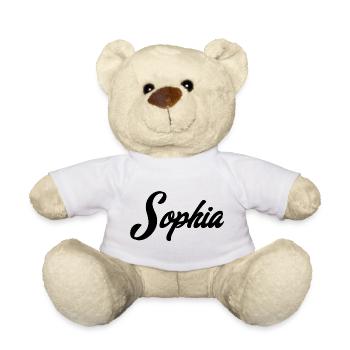 Nom Sophia Dessin au trait géométrique abstrait - Nounours - blanc - Devant