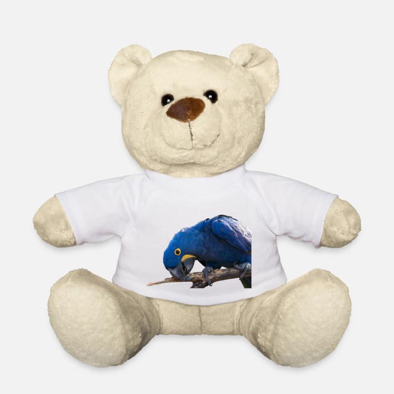 Hyazinth Ara Papagei Gesichtsansicht - Teddy - Weiß