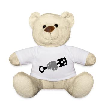 Faust hält Motor Kolben - Teddy - Weiß - Vorne